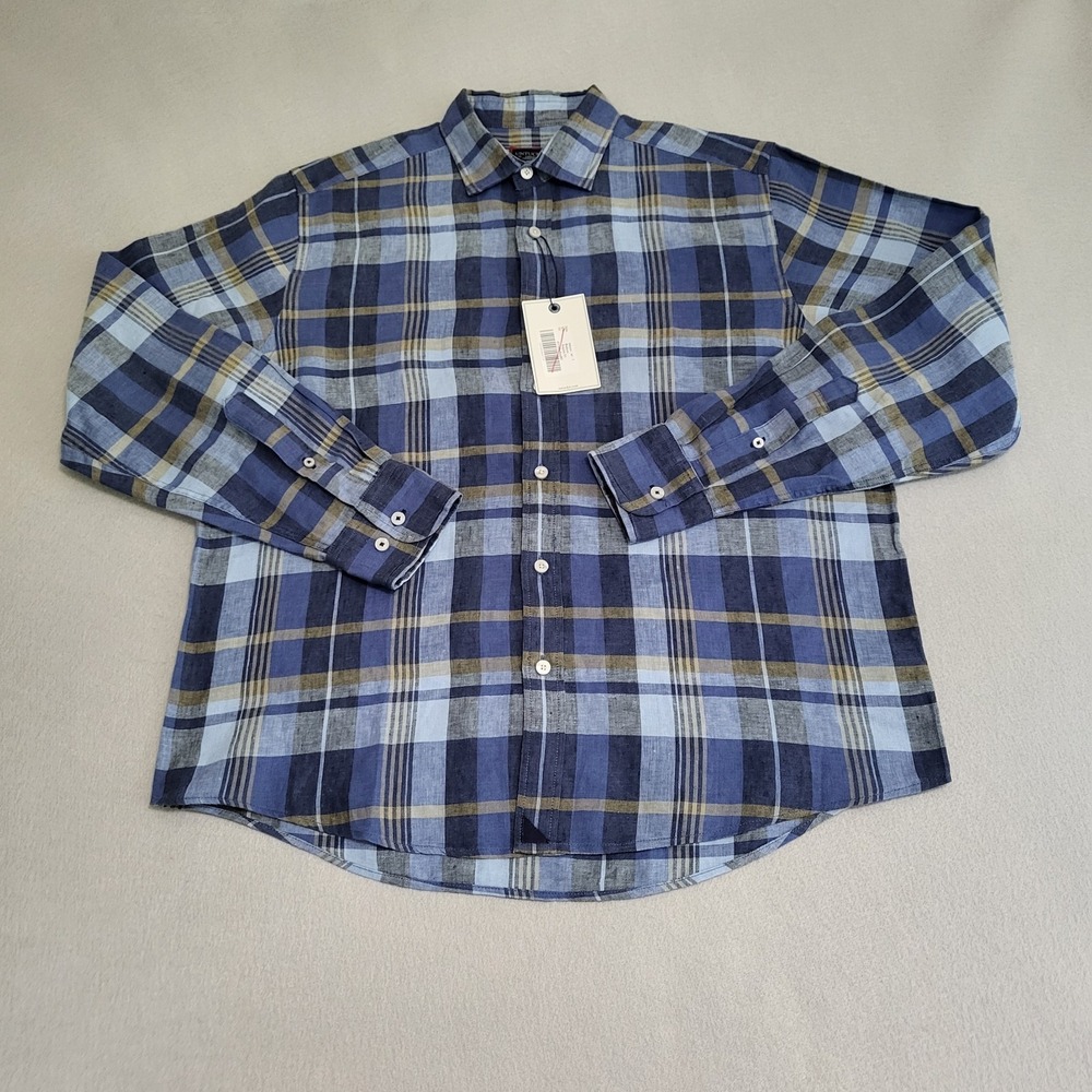 NWT UNTUCKit Tribuno Long Sleeve Button Down 100% Linen Shirt Men's Size M